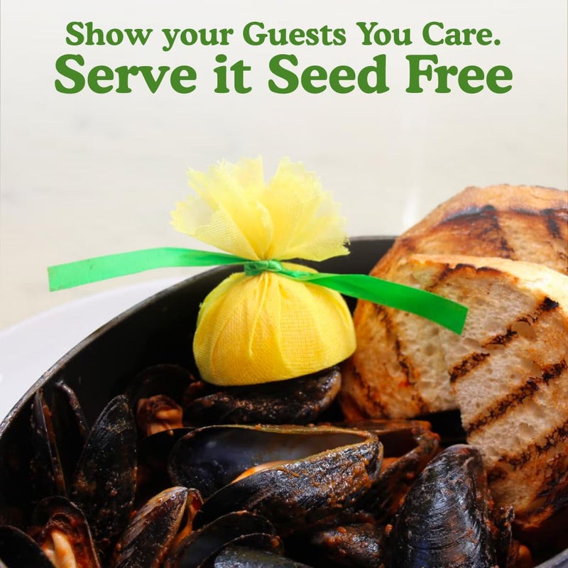 Regency Wraps Lemon Wraps Lemon Covers, Yellow with Green Ribbon, 100 Count Wedge Bags, For Seed-Free Squeezing Over Seafood, Works for Lemon Halves or Wedges - Image 5